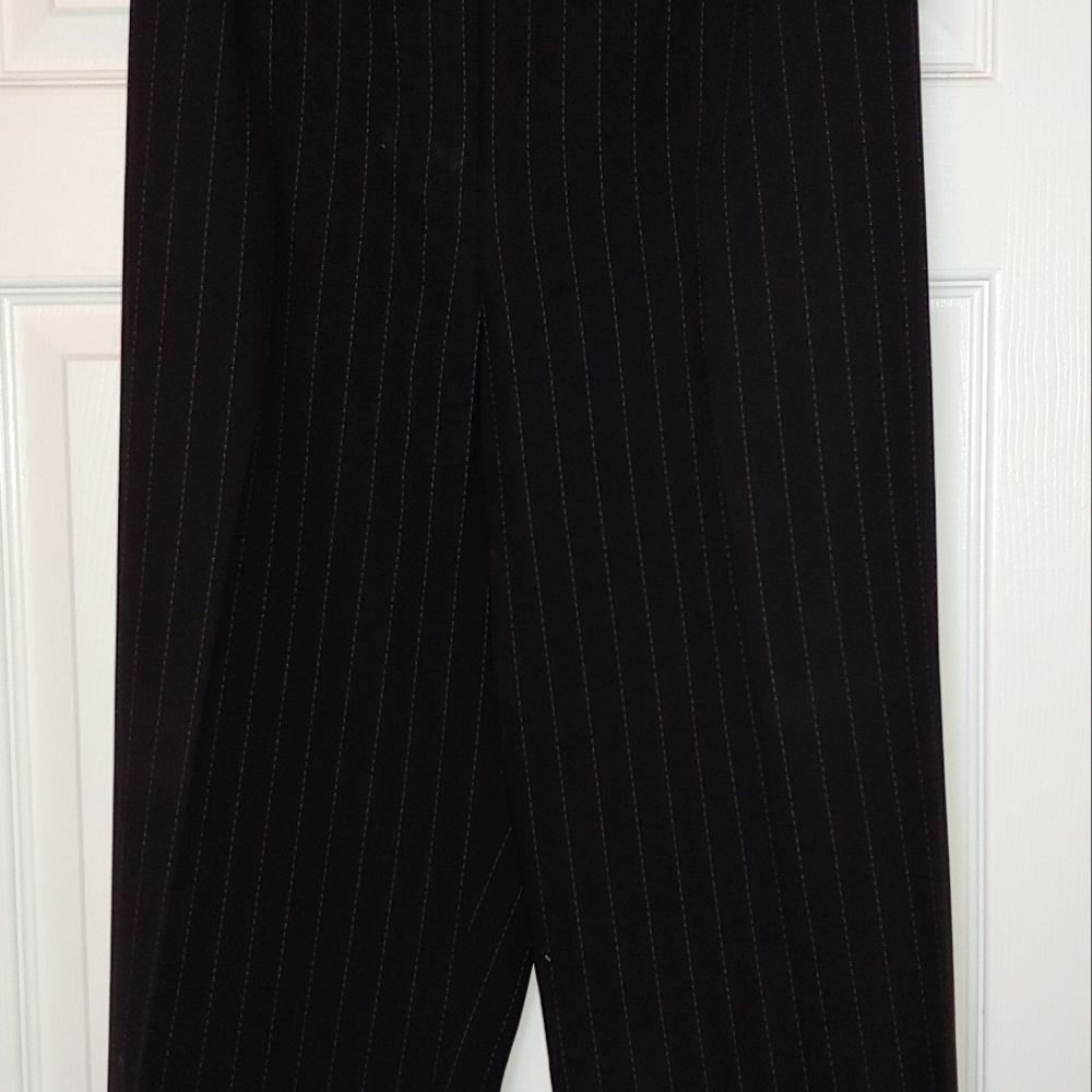 Black Pin Striped Slacks - Picture 2 of 5
